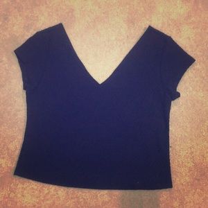SO navy crop top, cute texture and design!